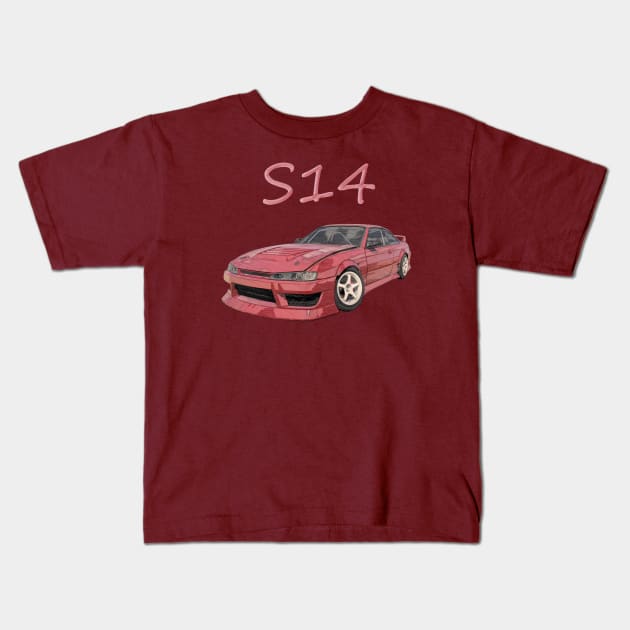 JDM s14 Kids T-Shirt by iConicMachines